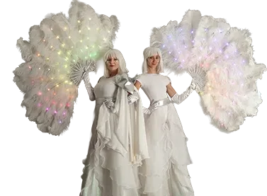 Feather Fans LED Stilt Walkers