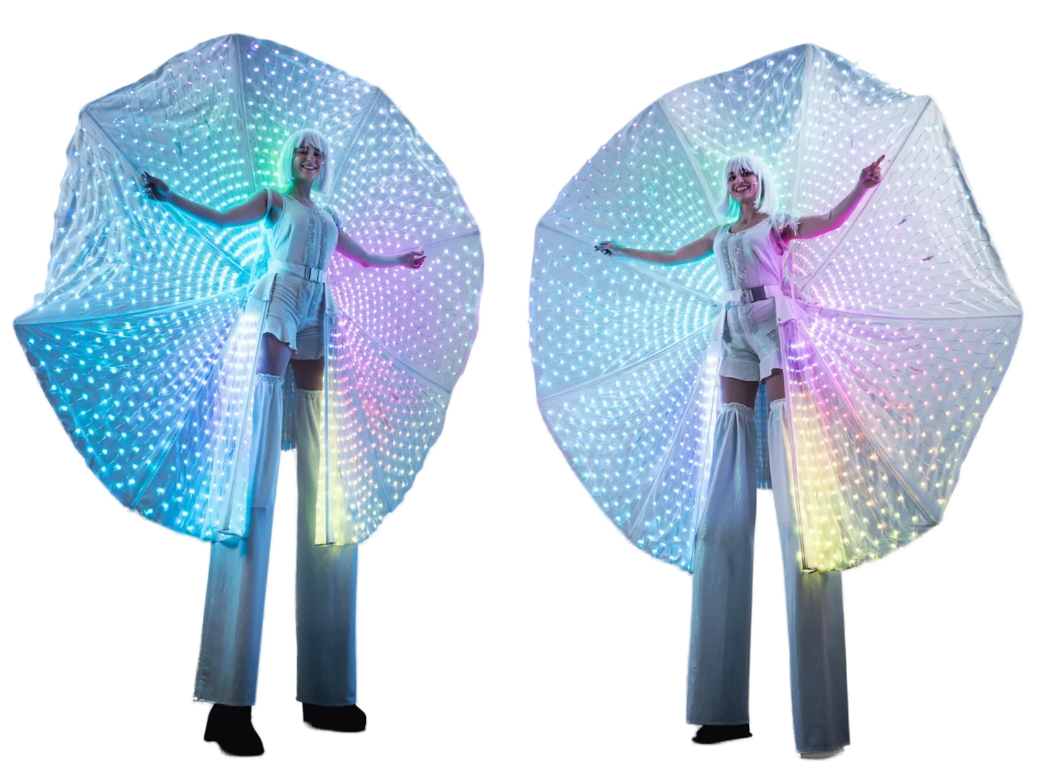 Mini Peacock LED Tails Stilt Walkers