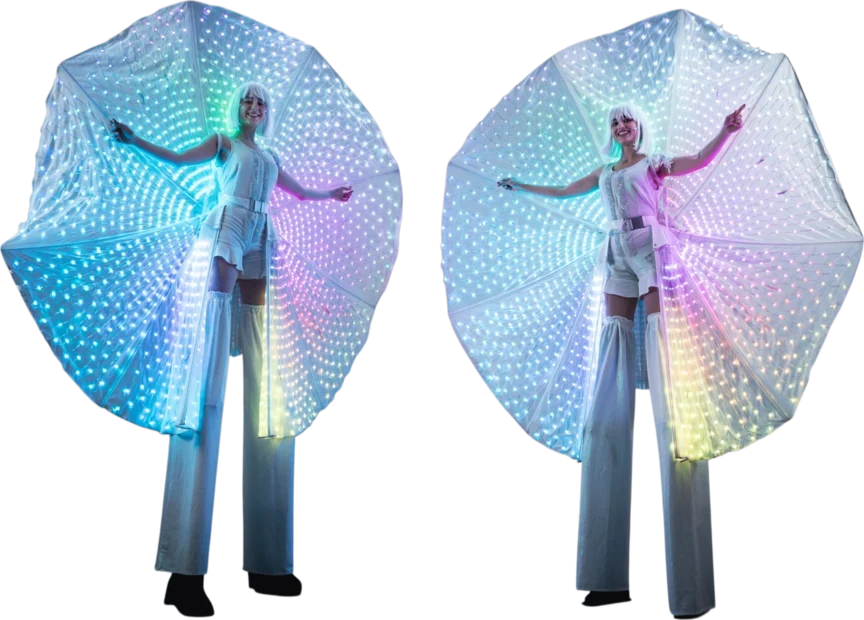 Mini Peacock LED Tails Stilt Walkers