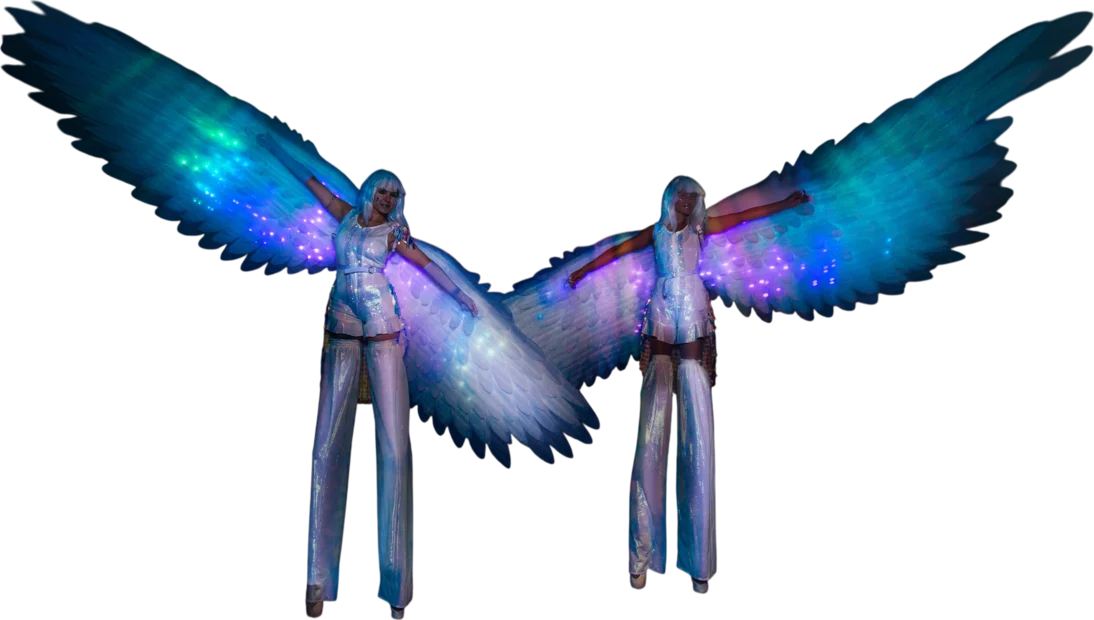 White Angels LED Stilt Walkers