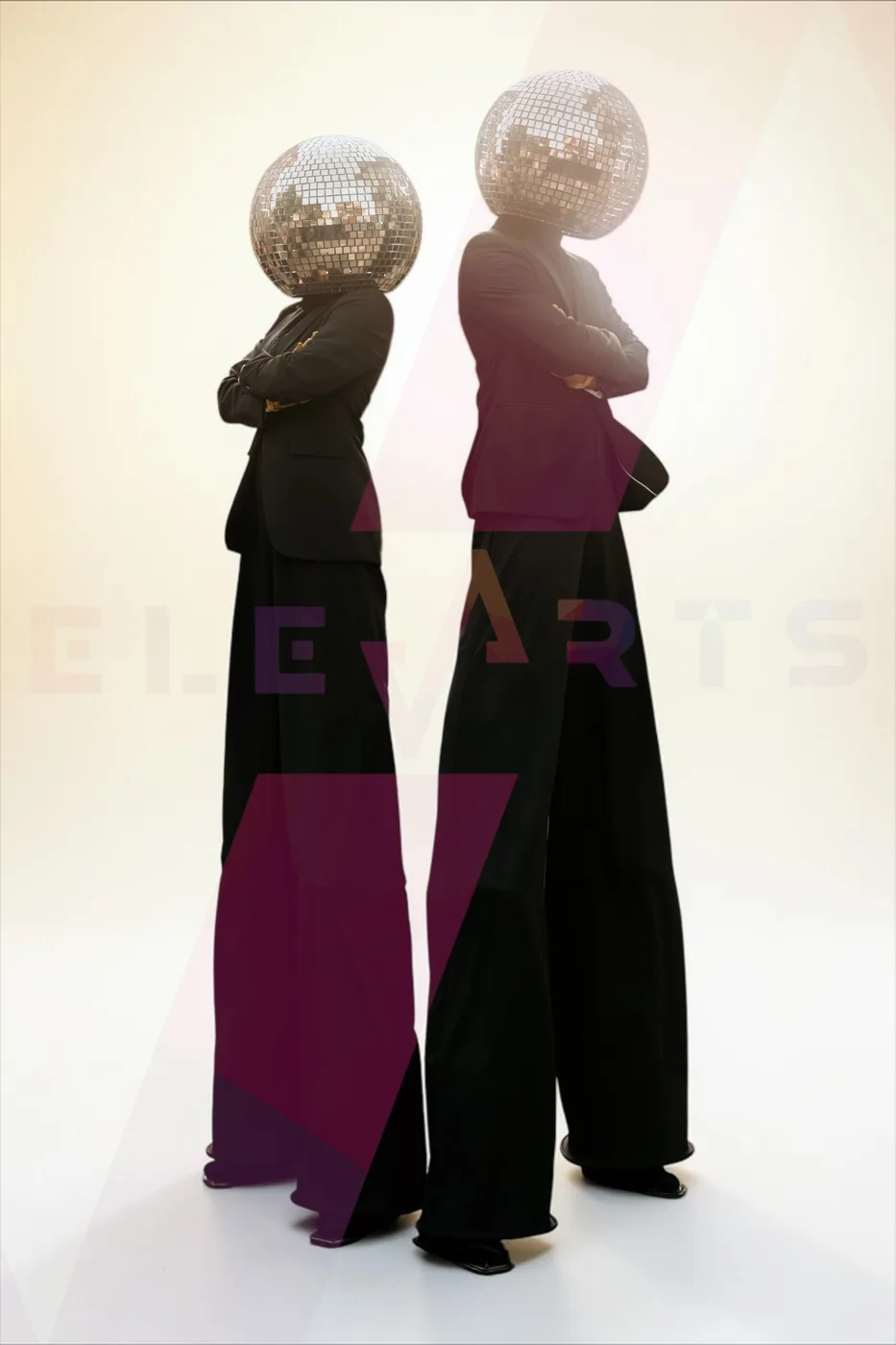 Black Suits Disco Heads Picioroange — 2