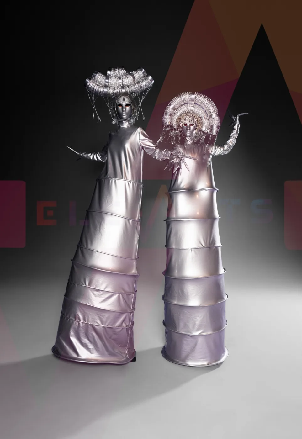 Silver Geisha Stilt Walkers — 2